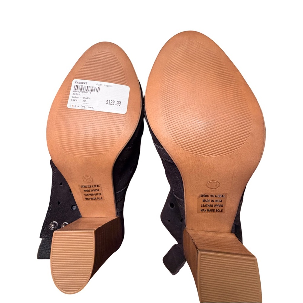 Dibat/Diba True Black Suede Perforated Ankle heels-from Evereve- NWT - Picture 5 of 8